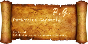 Perkovits Geraszim névjegykártya